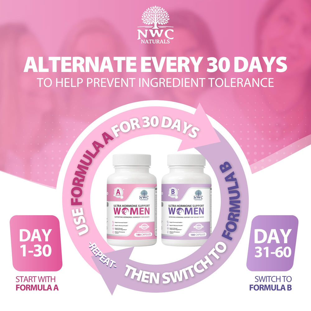 NWC Naturals Ultra-Hormone bottle with glass for everyday use.
