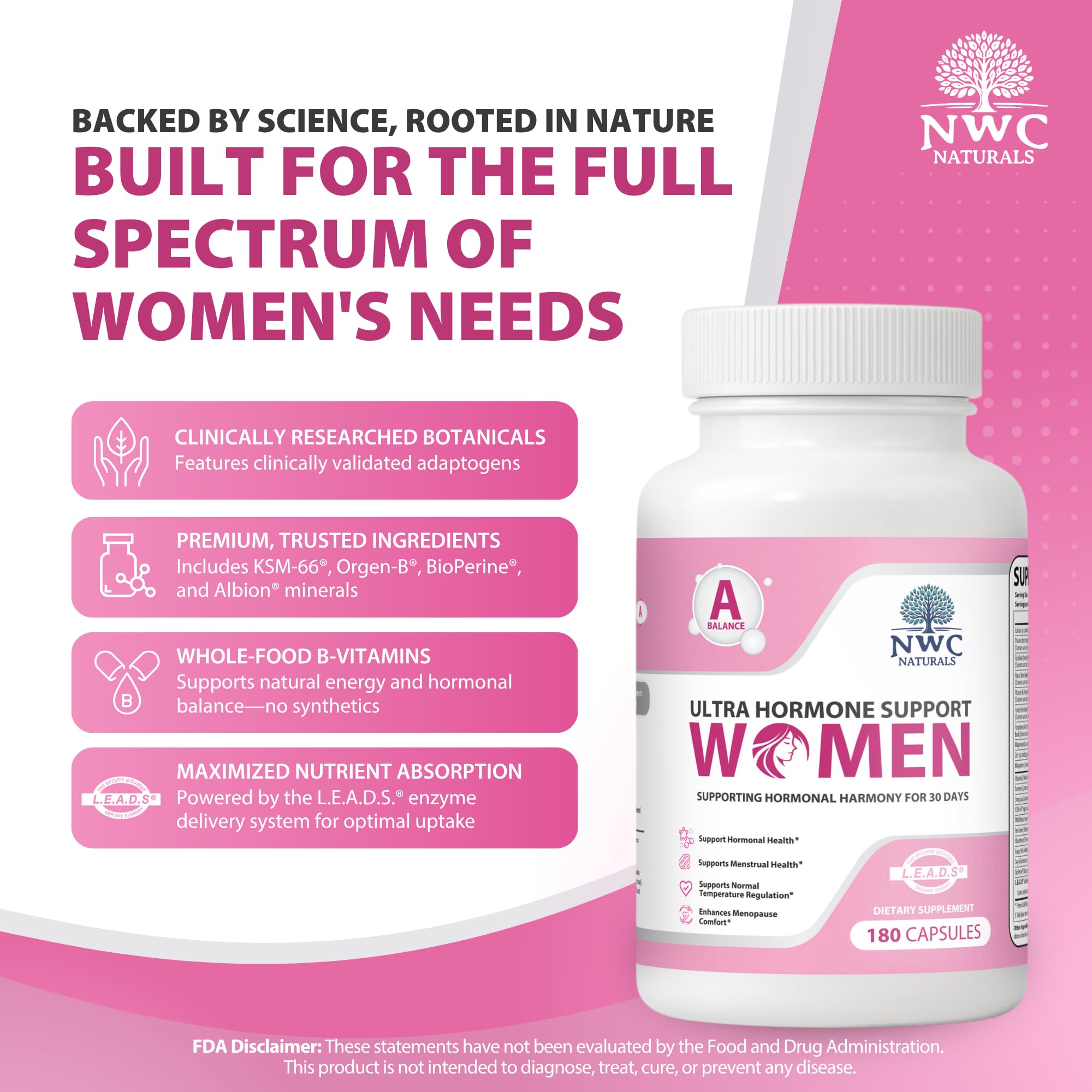 NWC Naturals Ultra-Hormone box shows herbal extract blend for balance.