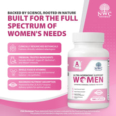NWC Naturals Ultra-Hormone box shows herbal extract blend for balance.