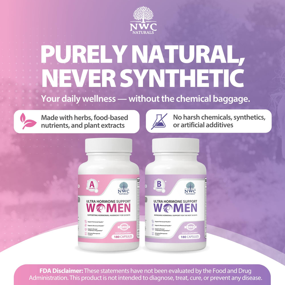 NWC Naturals Ultra-Hormone ingredient panel featuring organic B-vitamins.
