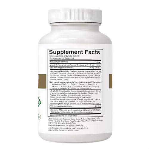 Close-up of Belly-Ease tablets highlighting enzymes and probiotic blend