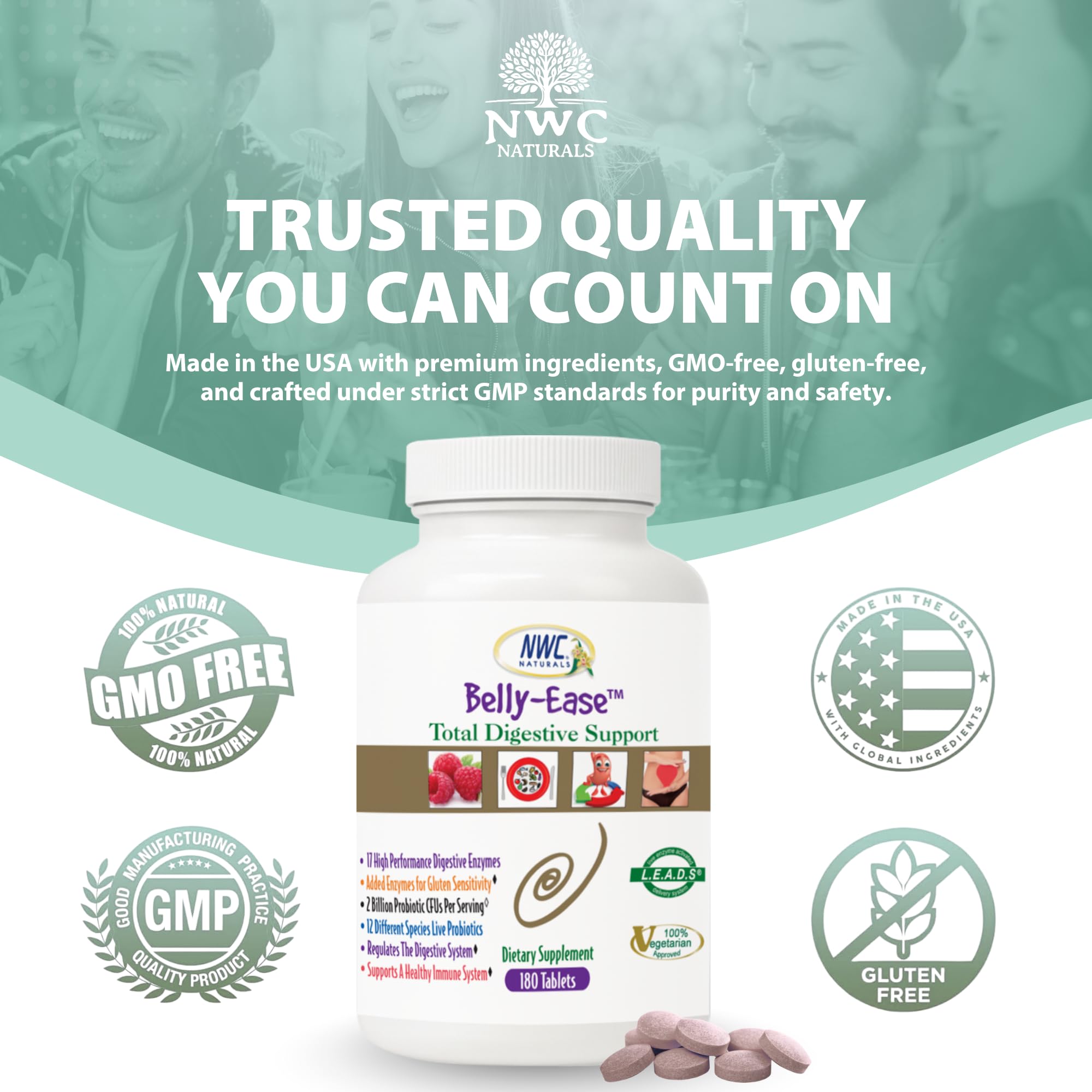 Full-spectrum digestive enzymes close-up for digestive support