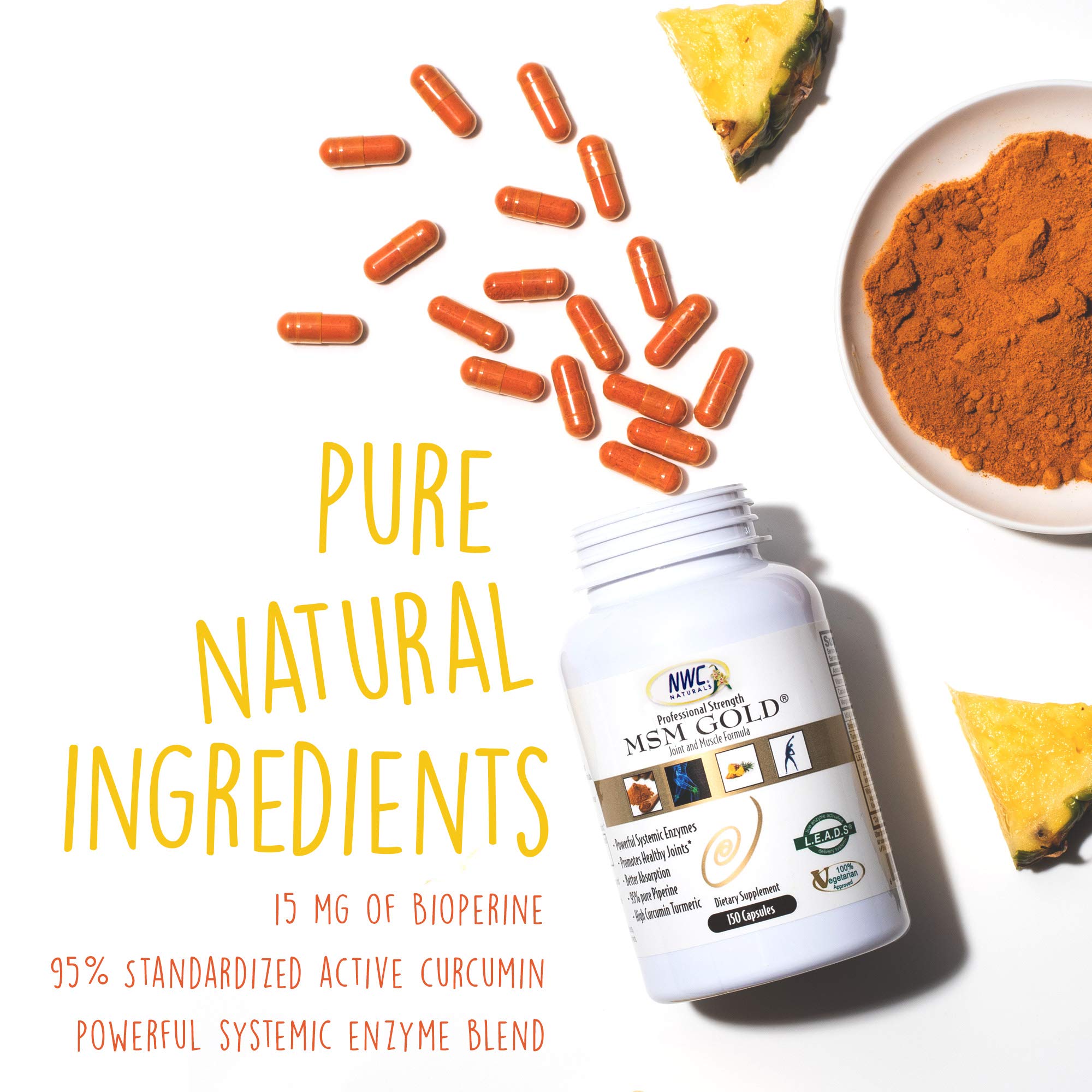 NWC Naturals MSM Gold package-box highlights value in a 2-pack bottle set.