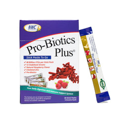 NWC Naturals Pro-Biotics Plus stick pack on the go for daily use.