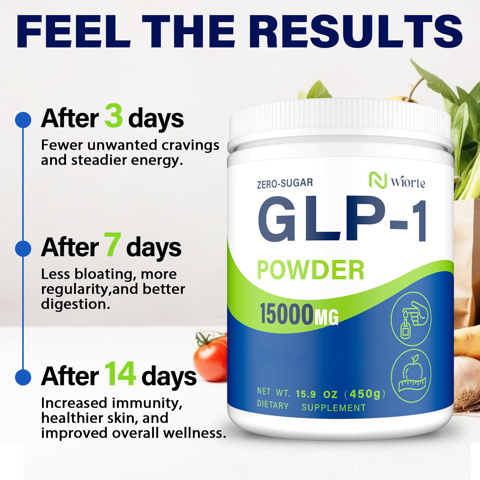 Nwiorte GLP-1 powder stirred into yogurt for a practical serving.