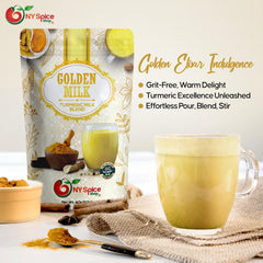 NY Spice Shop Golden Milk Turmeric Cinnamon Ginger Blend with aromatic spice notes.