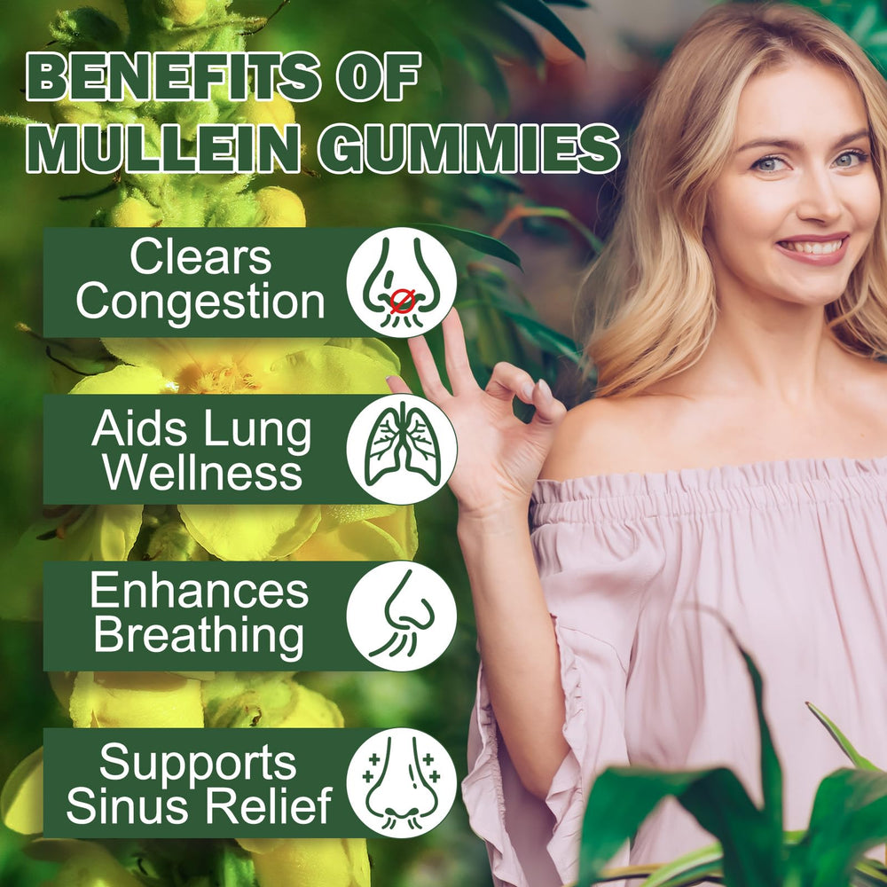 Label on Nyloriaine bottle highlighting mullein leaf extract and natural ingredients.