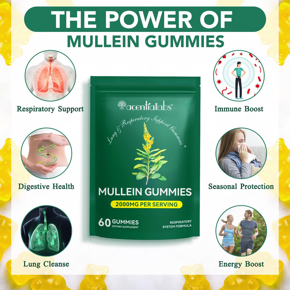 Nyloriaine Mullein Gummies pear slice image hints daily throat comfort.