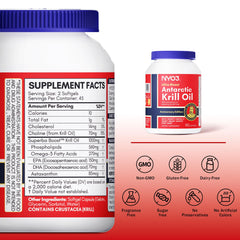 NYO3 Antarctic Krill Oil label shows purity and certifications