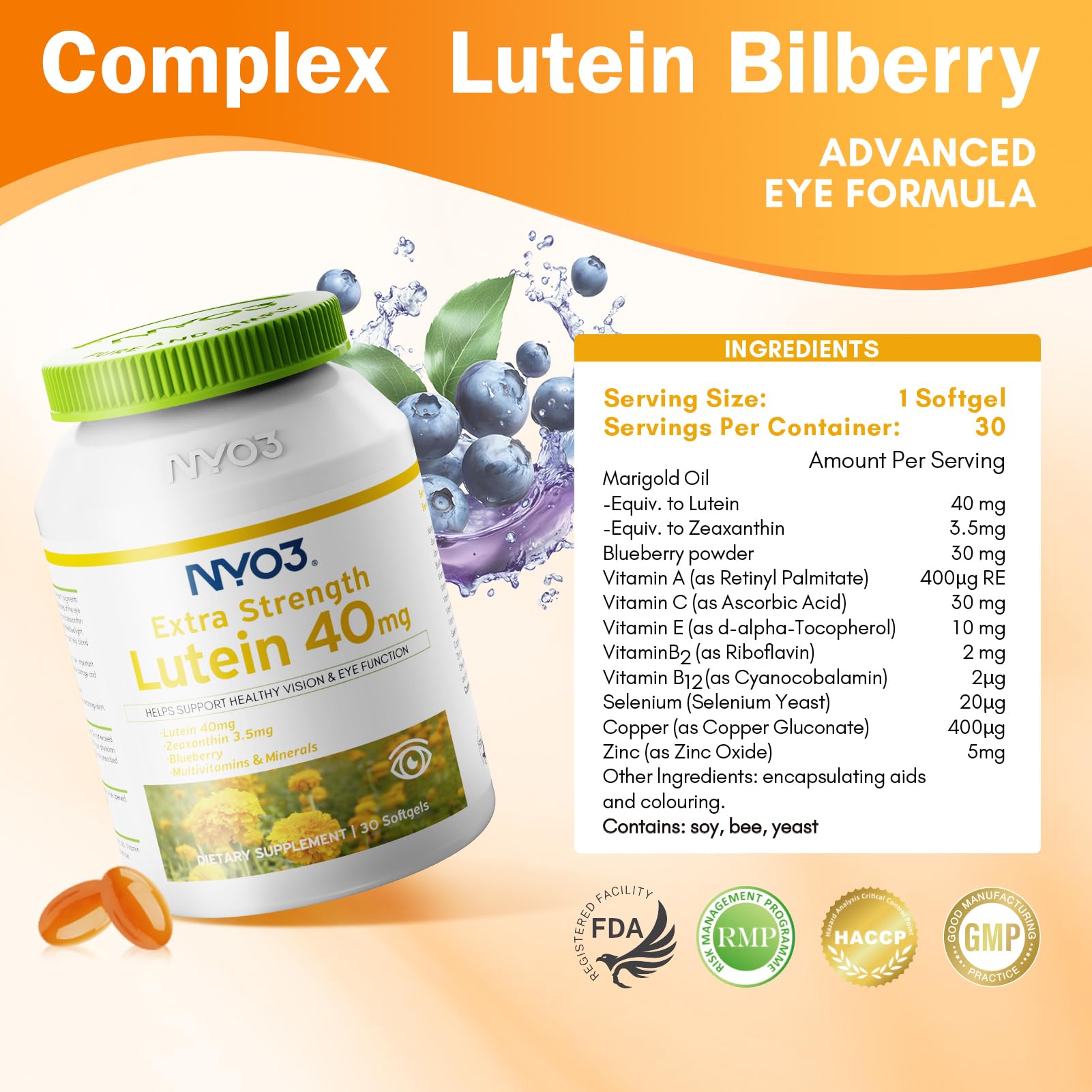 NYO3 blueberry-based antioxidants with vitamins support aging resilience.