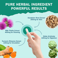 NYO3 liver detox label close-up emphasizes natural antioxidants.