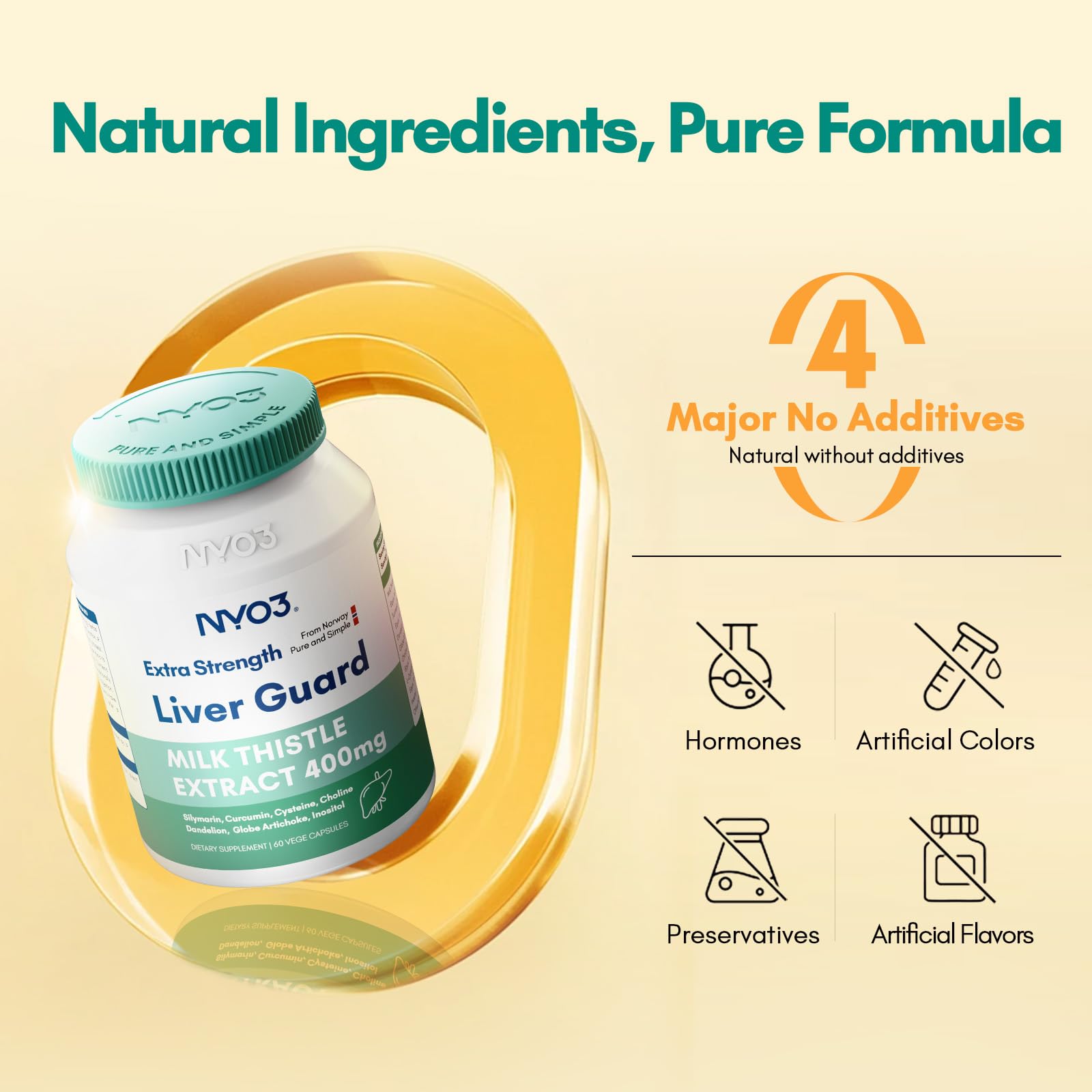 NYO3 Milk Thistle instruction label provides dosage guidance for consistency.