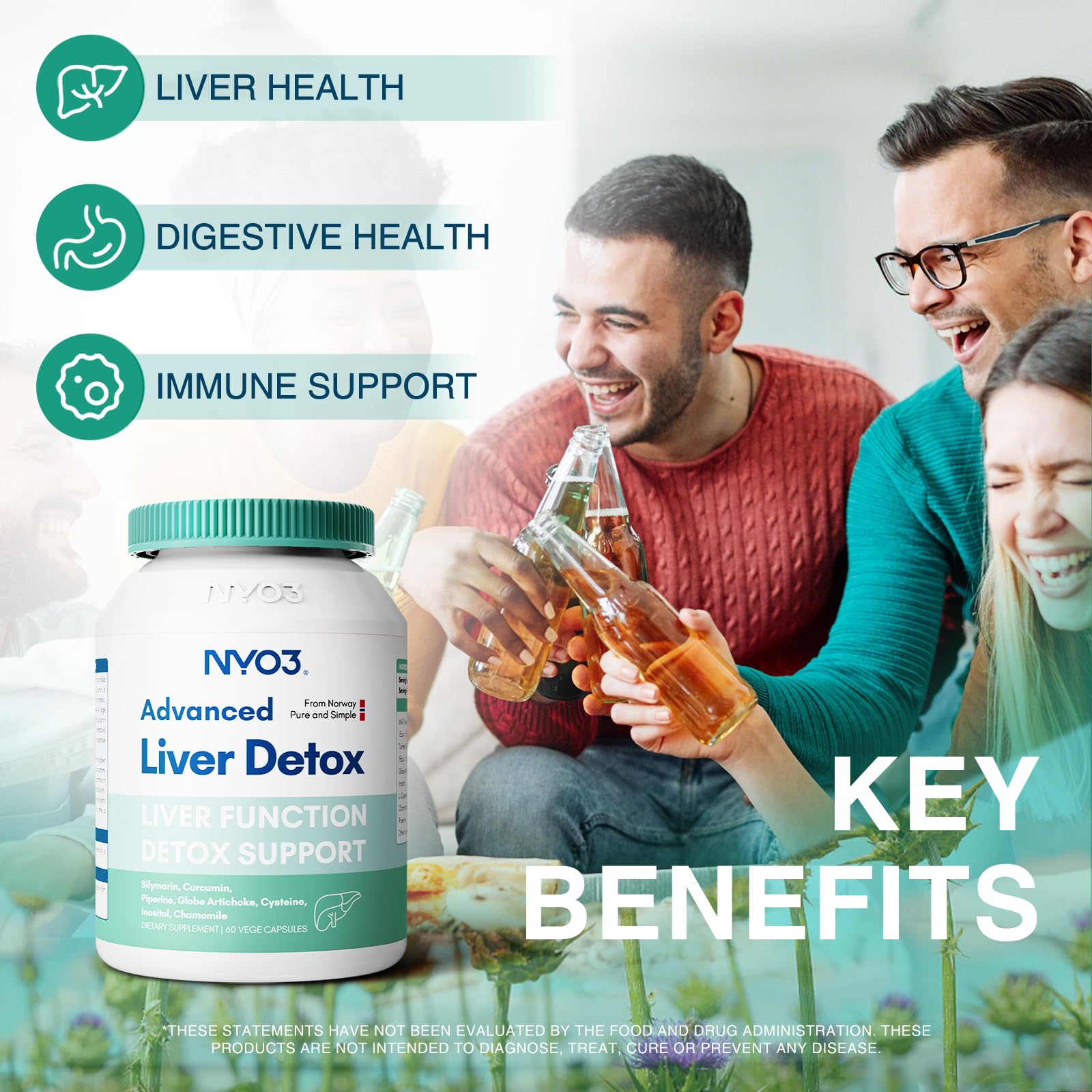 NYO3 Milk Thistle packaging box presents clear product information for shoppers.