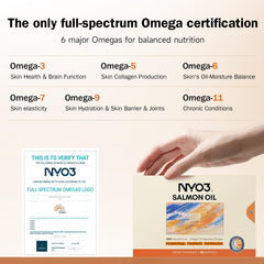 NYO3 Salmon Oil 97-label emphasizes purity and transparent certifications for trust