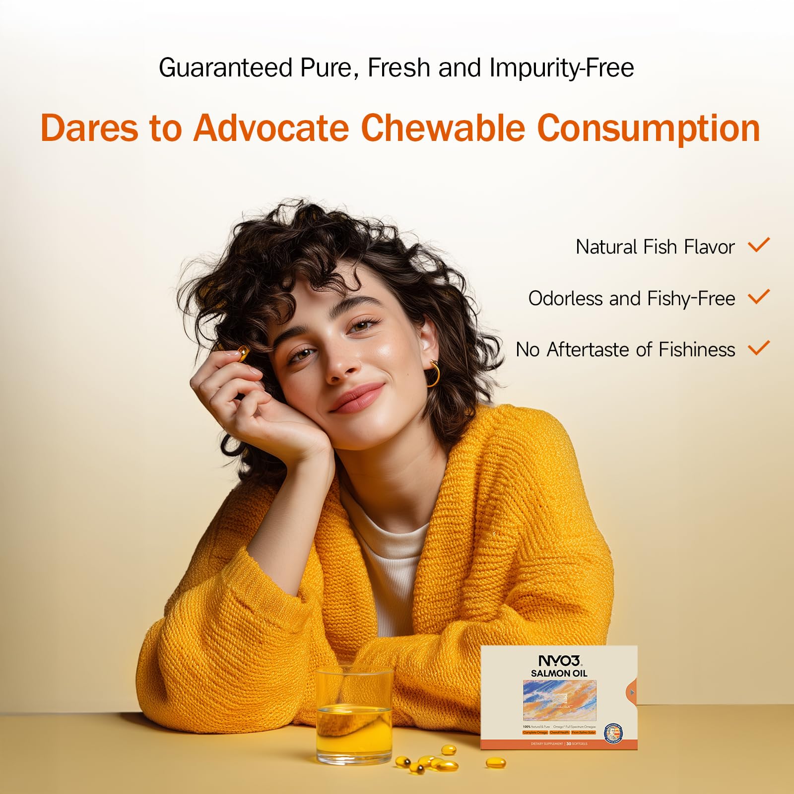 NYO3 Salmon Oil 97-omega-chart highlights a balanced fatty acid profile