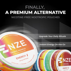 NZE Caffeine Nootropic Pouches individual pouch for discreet on-the-go use.