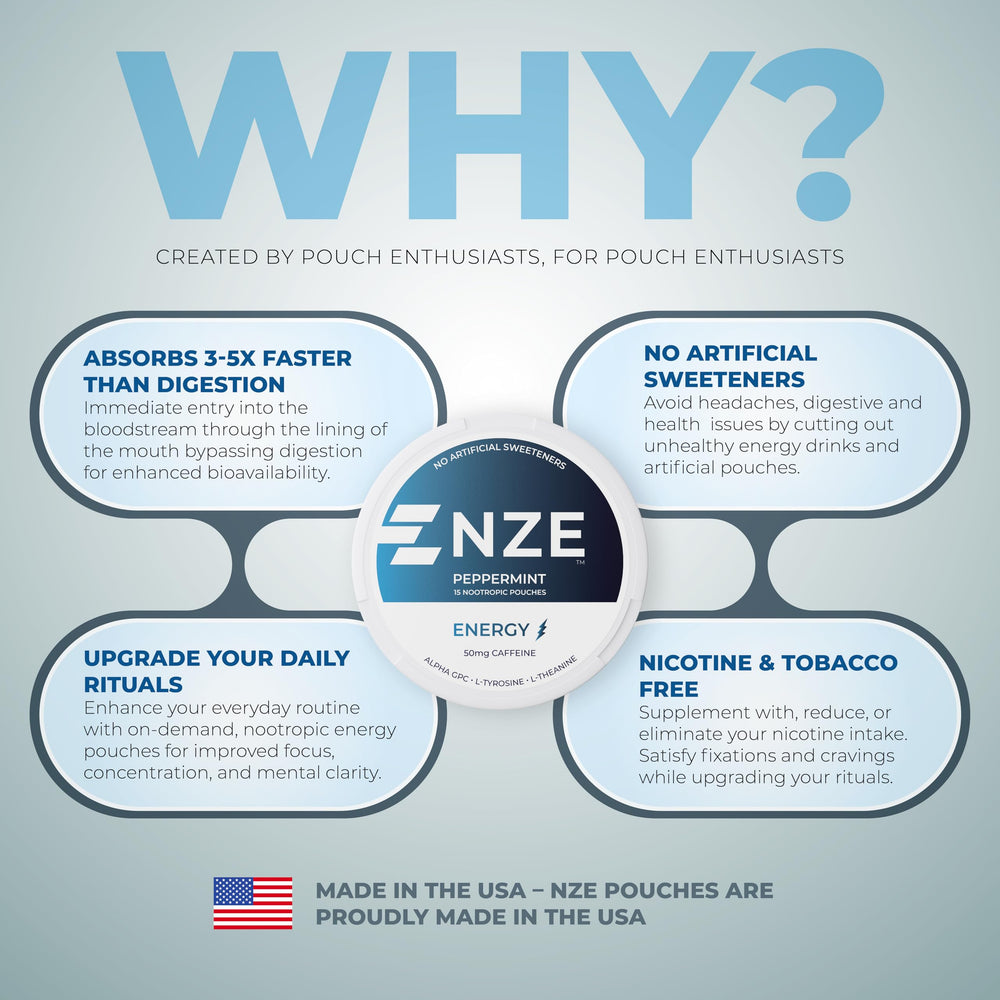 NZE Can contents labeled 15 nicotine-free pouches per can.