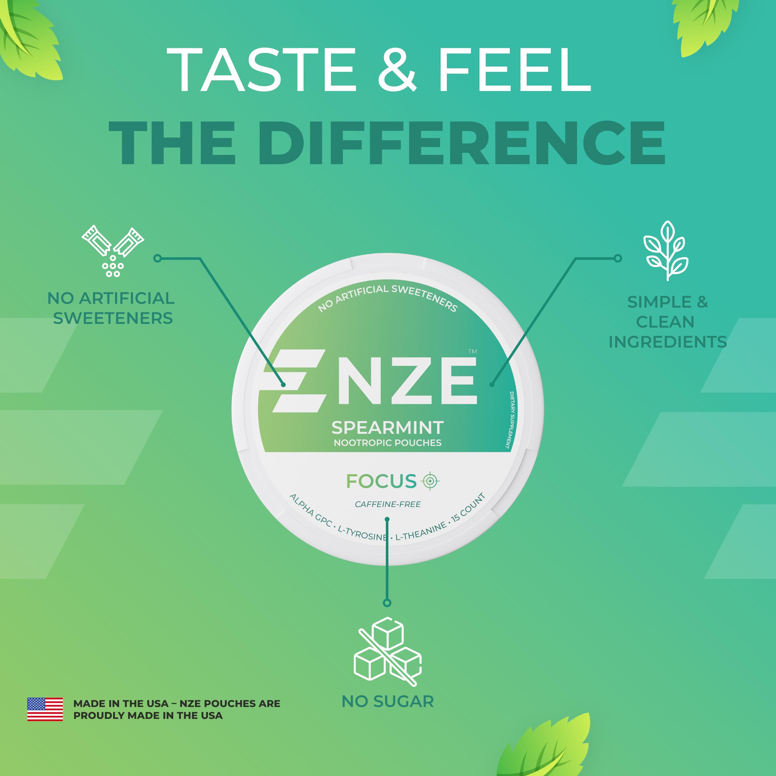 Icon denoting no artificial sweeteners or sugar in NZE pouches.