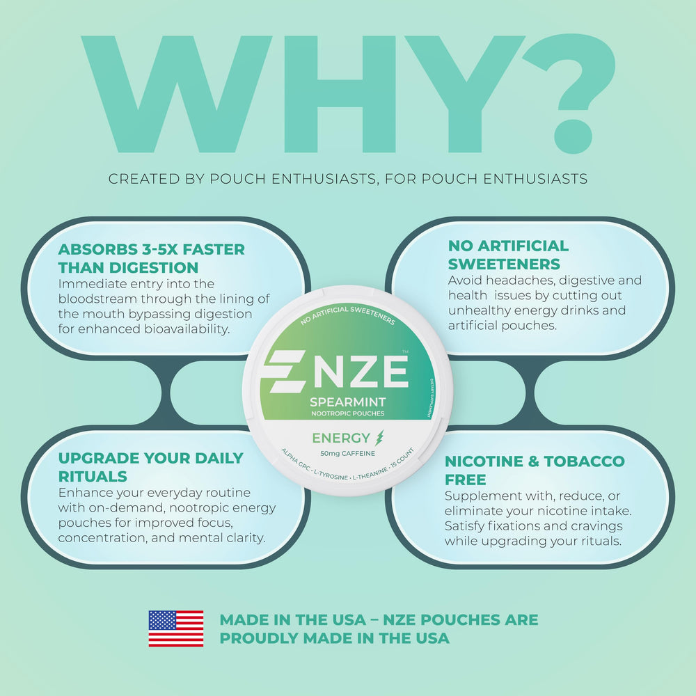 NZE USA-made badge on packaging emphasizes quality and care.