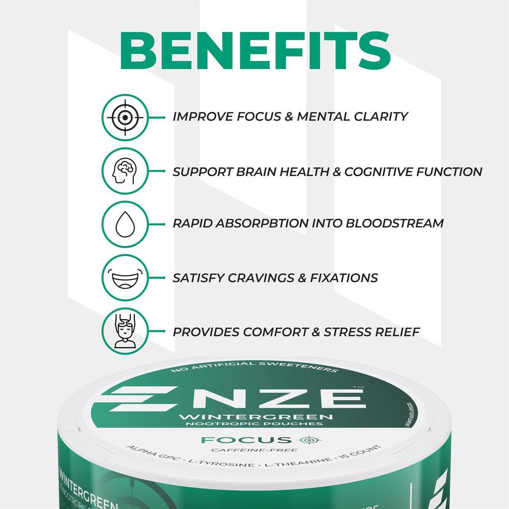 NZE Wintergreen flavor close-up highlighting natural sweeteners.