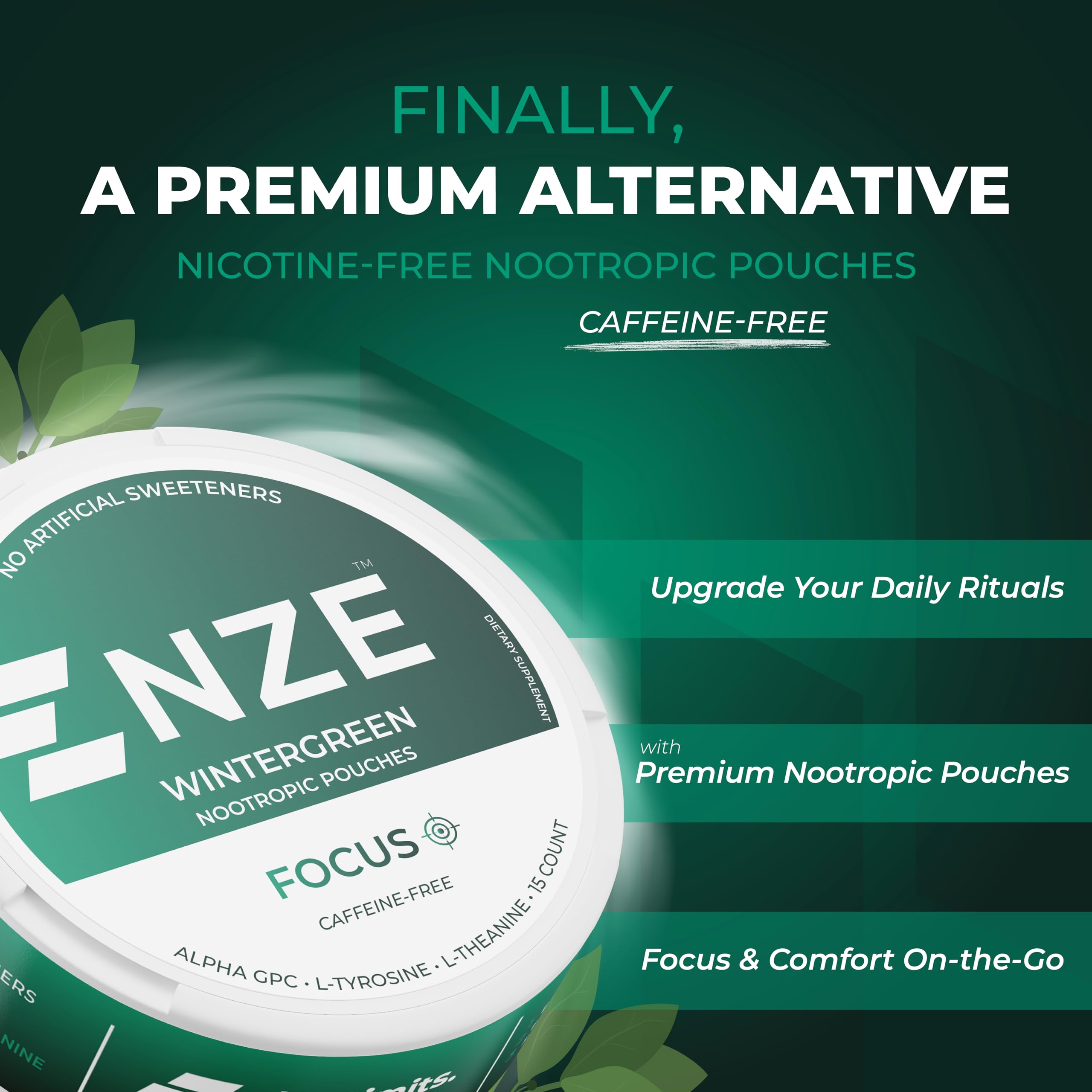 NZE Wintergreen pouch open showing on-the-go delivery.