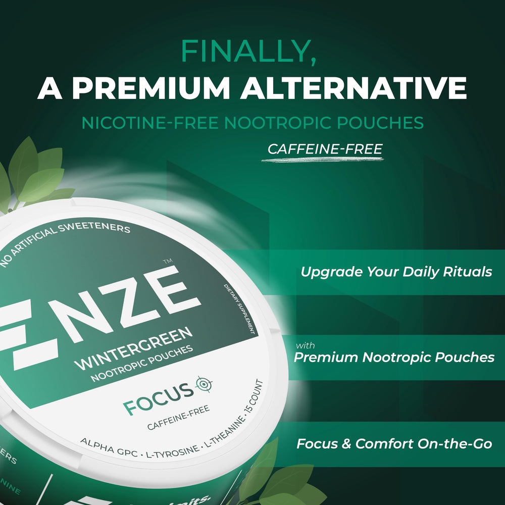 NZE Wintergreen pouch open showing on-the-go delivery.