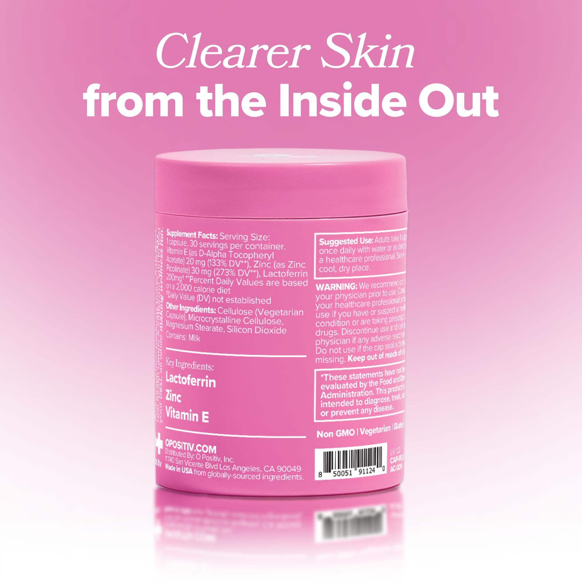 O Positiv FLO Acne capsule close-up showing texture