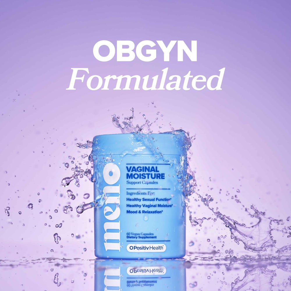 O Positiv MENO capsules being taken with water as part of daily routine