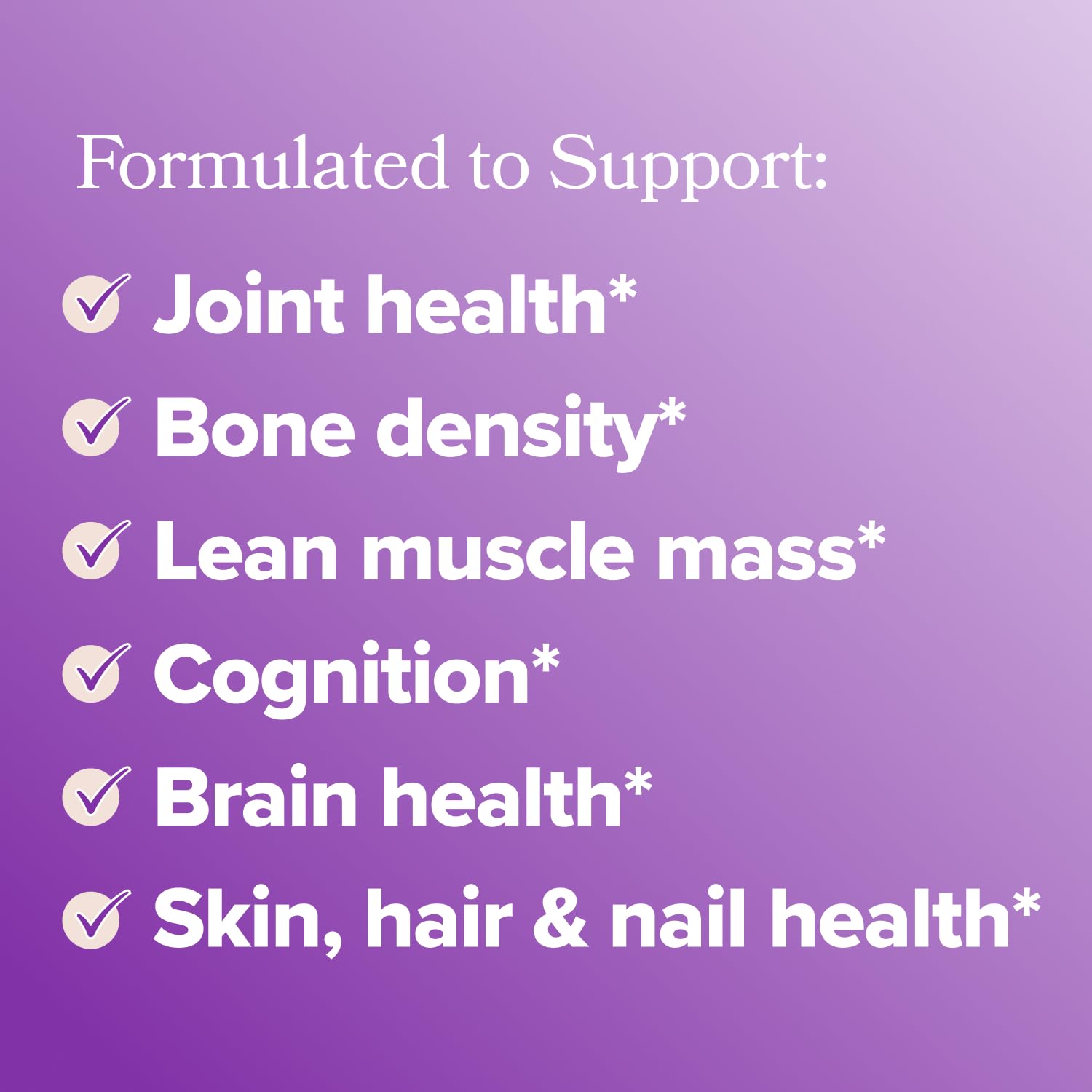 O Positiv MENO tub label highlights collagen and whey protein for skin and muscles