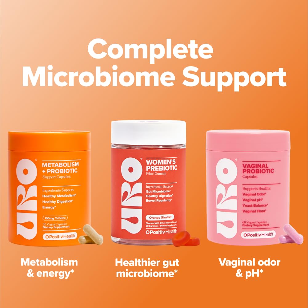 On-the-go packaging showcasing portable use of URO capsules.