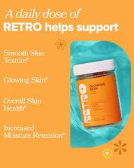 O Positiv RETRO gummy ingredients on label highlighting vegan antioxidants.