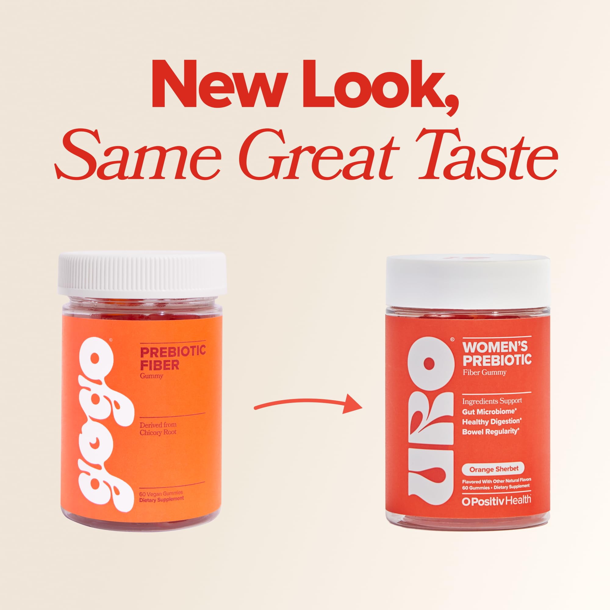O Positiv URO Fiber Gummies label highlights vegan and non-GMO