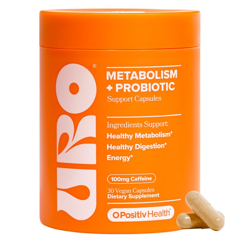 O Positiv URO Metabolism bottle showing daily capsules for metabolism support.