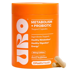 O Positiv URO Metabolism bottle showing daily capsules for metabolism support.