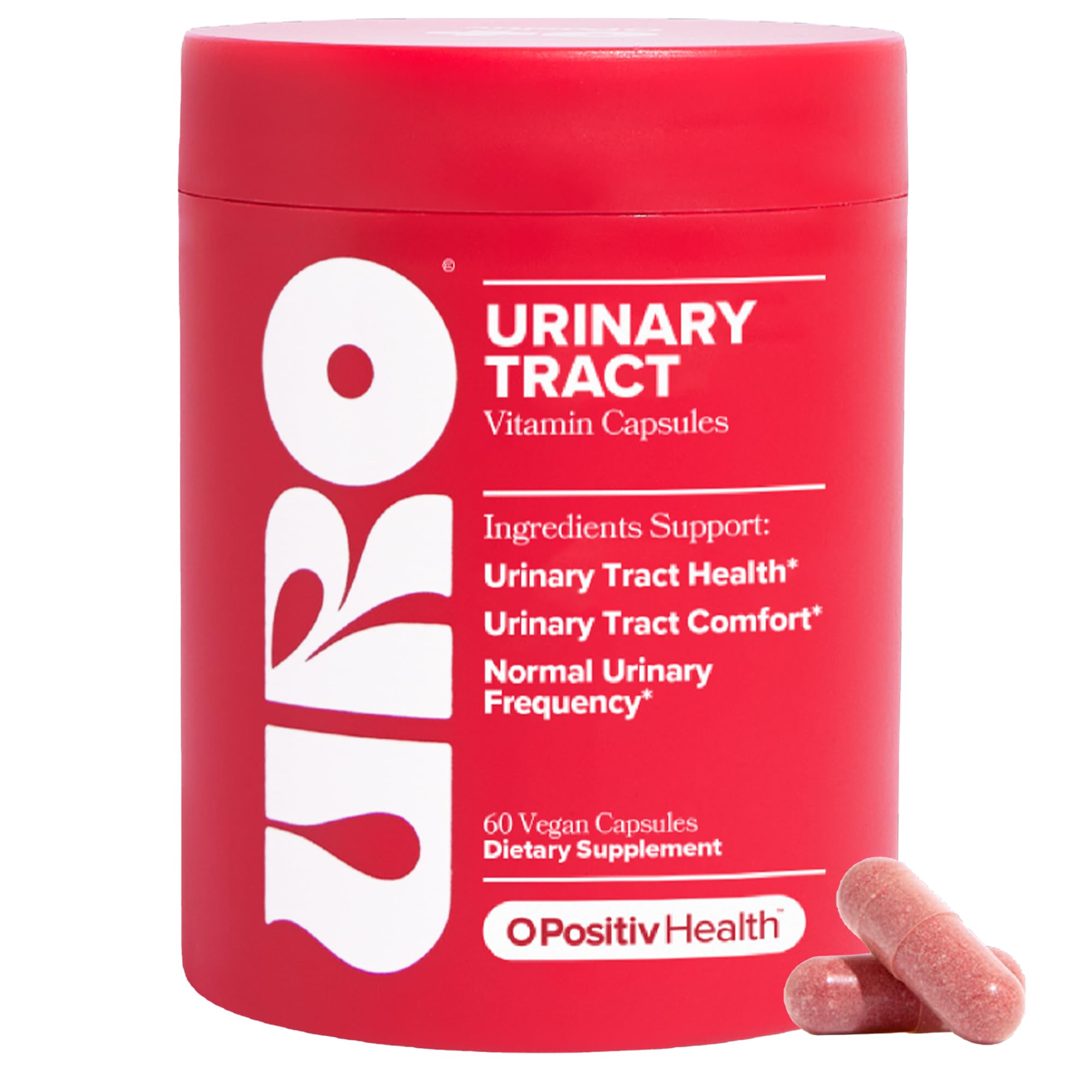 O Positiv URO capsules bottle for daily urinary health support in vegan formula.