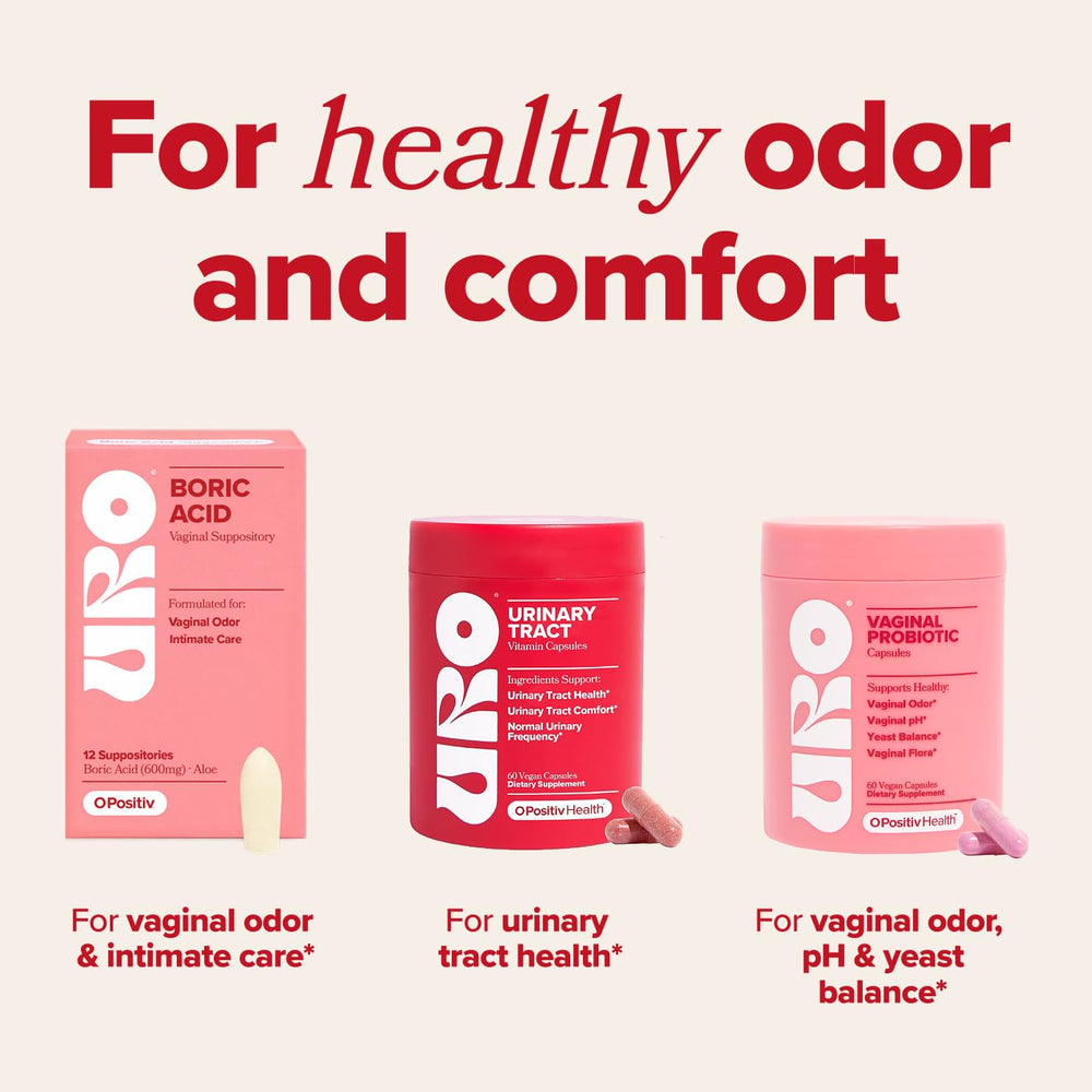 O Positiv URO vegan and gluten-free badge on packaging.