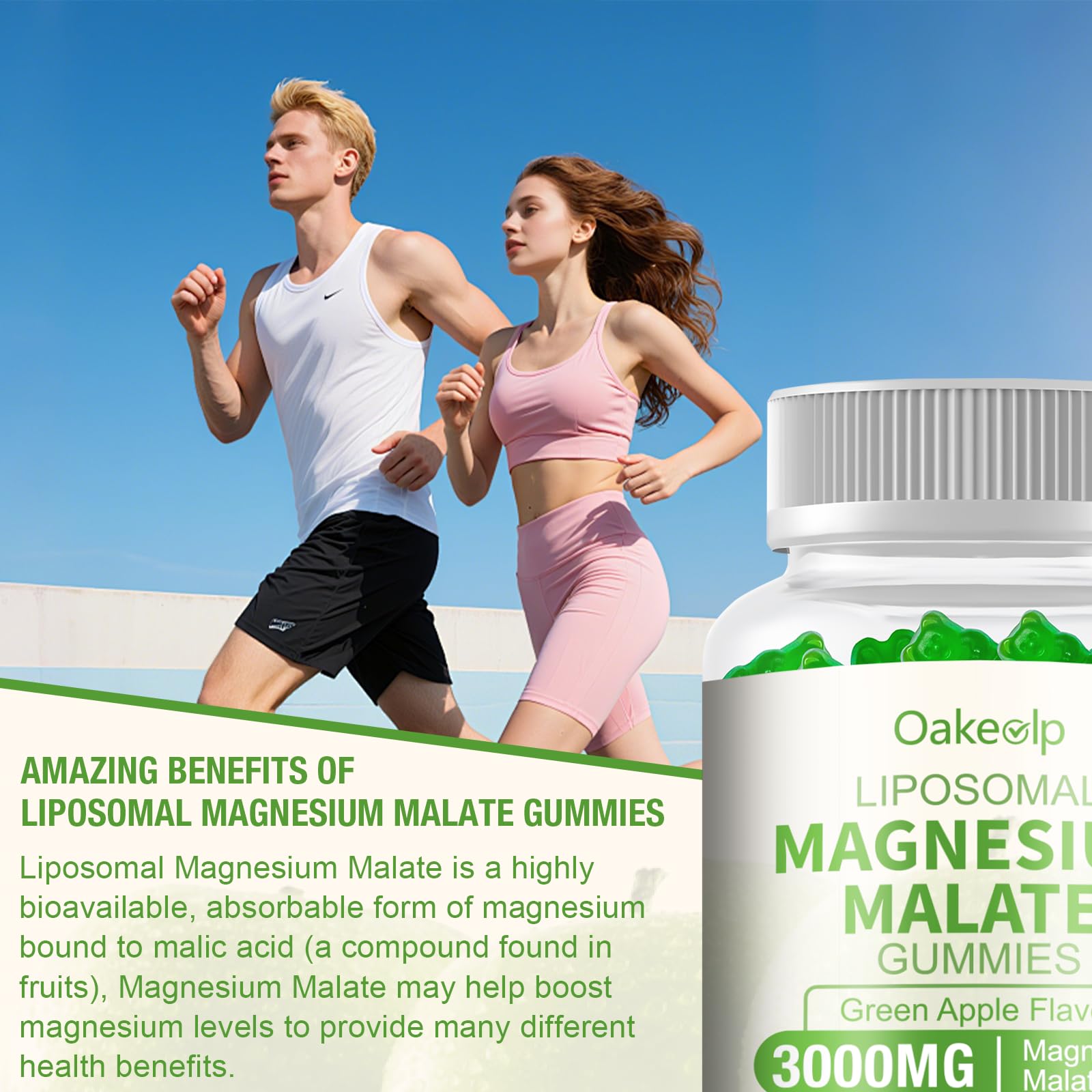 Oakevlp bottle label closeup features vitamin D3, zinc, and folate blend