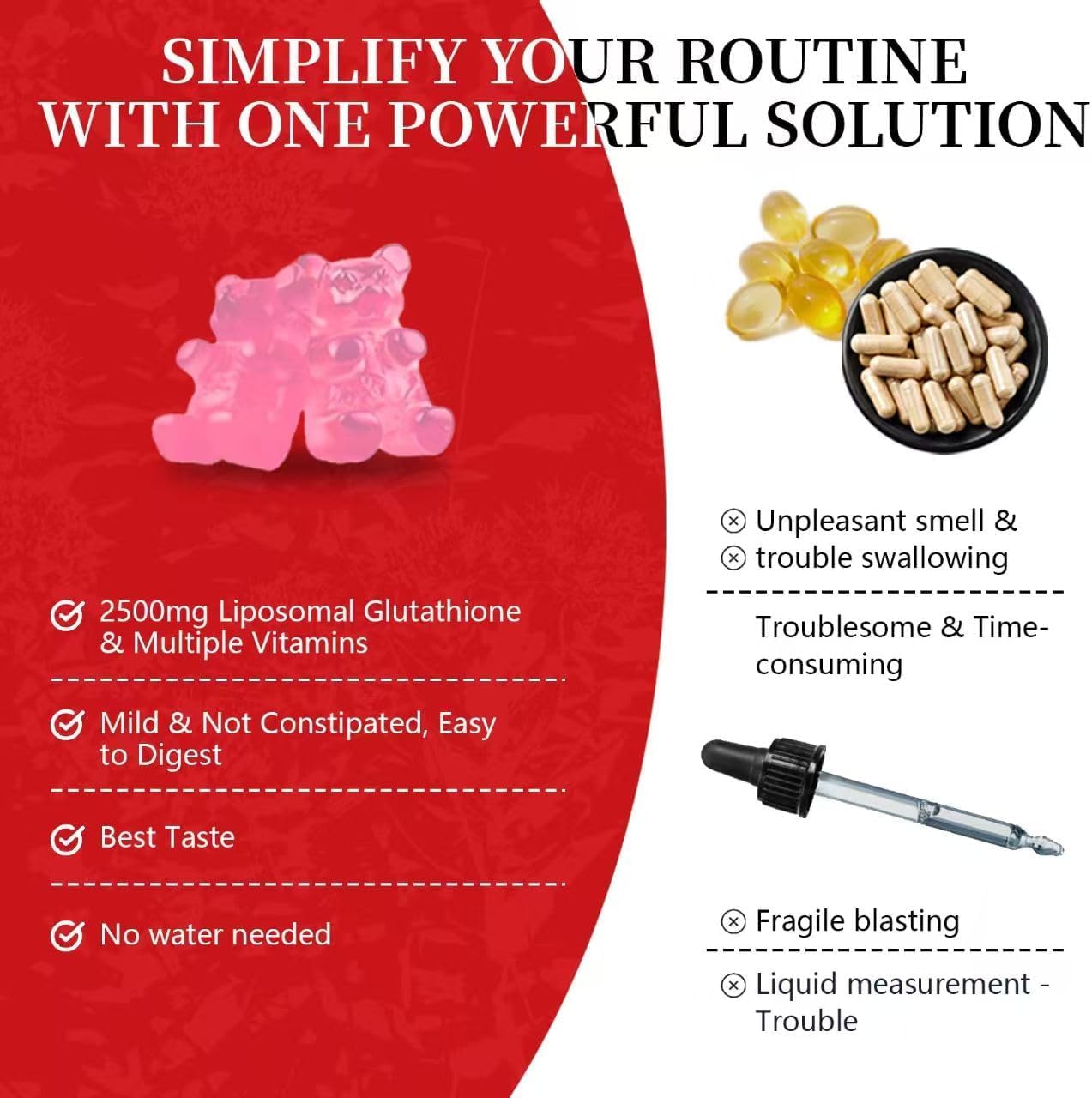 Oakevlp glutathione gummies serving shot for a simple daily routine.