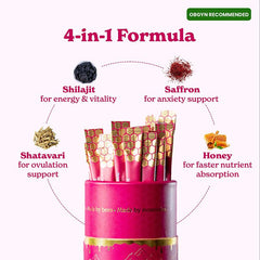 OAKSII Shilajit Women’s Honey Stick unwrapped for on-the-go vitality.