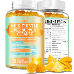 OALSE Liver Cleanse gummies bottle front with mango pineapple flavor for daily liver wellness