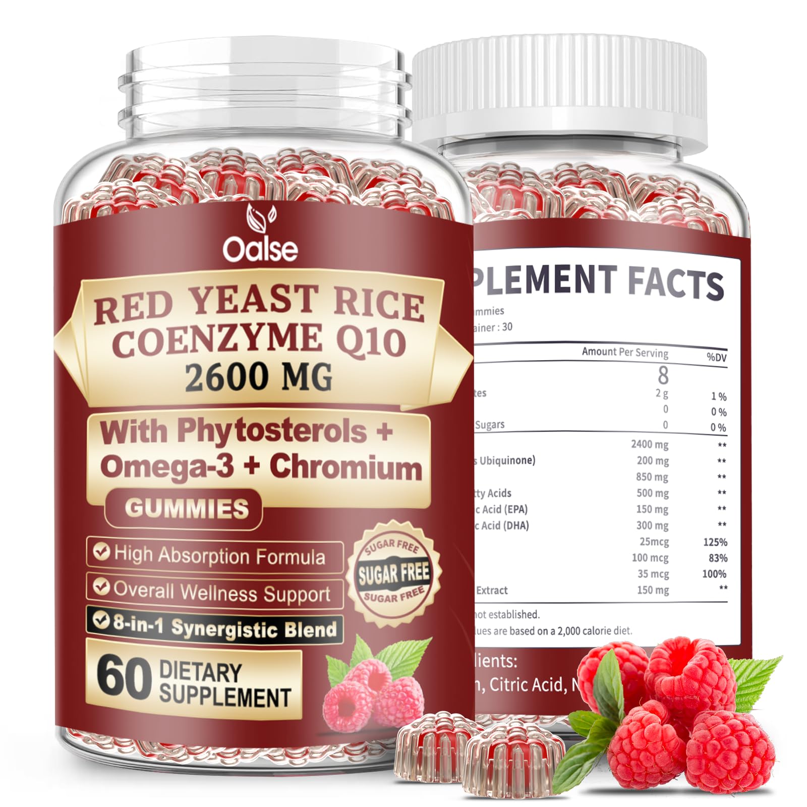 OALSE Raspberry Gummies bottle for convenient daily routine