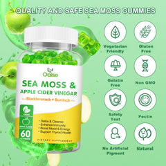 OALSE Sea Moss Gummies Apple Flavor close-up highlighting tasty, easy-to-consume daily wellness