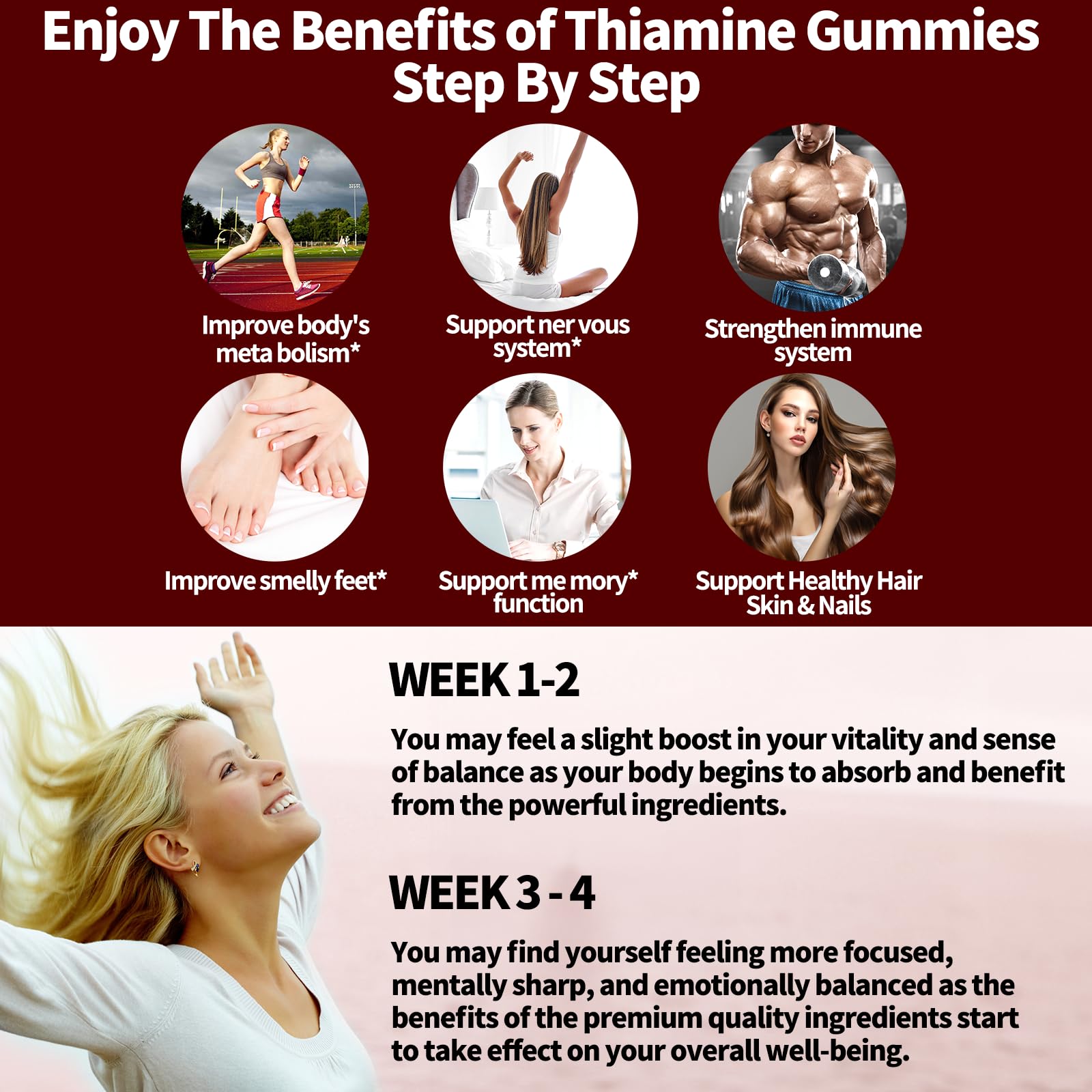 USA-made seal on OALSE Thiamine Gummies packaging.