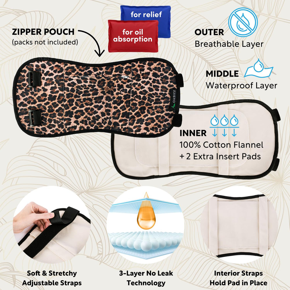 OASIZZ castor oil wrap foot close-up with plush, mess-free padding.