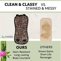 OASIZZ castor oil wrap head close-up showing soft cotton flannel and gentle warmth.