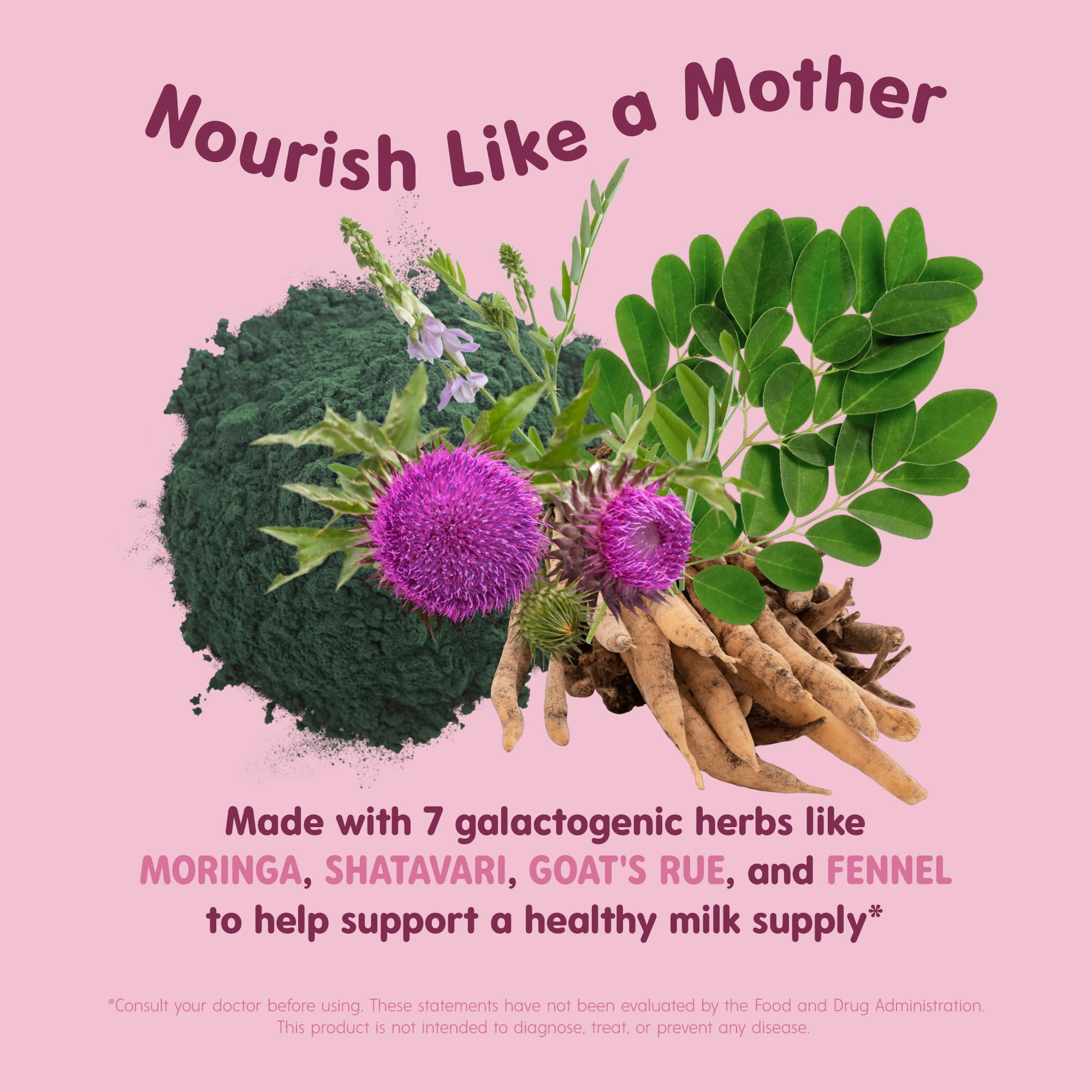 Oat Mama Milk Thistle Shatavari Moringa plant-based ingredients for gentle support