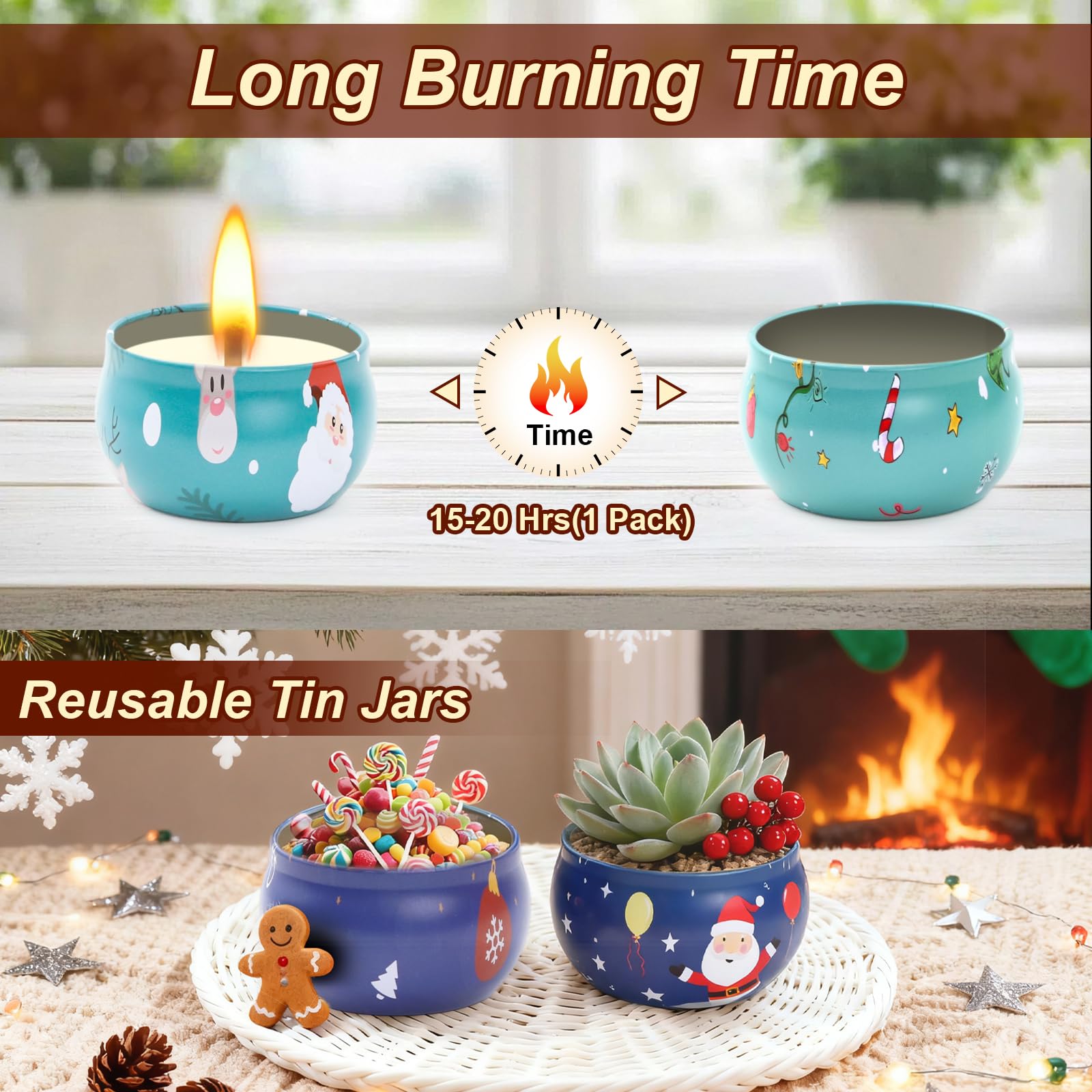 Obcxin Christmas Candle with Gingerbread for cozy holiday scent.
