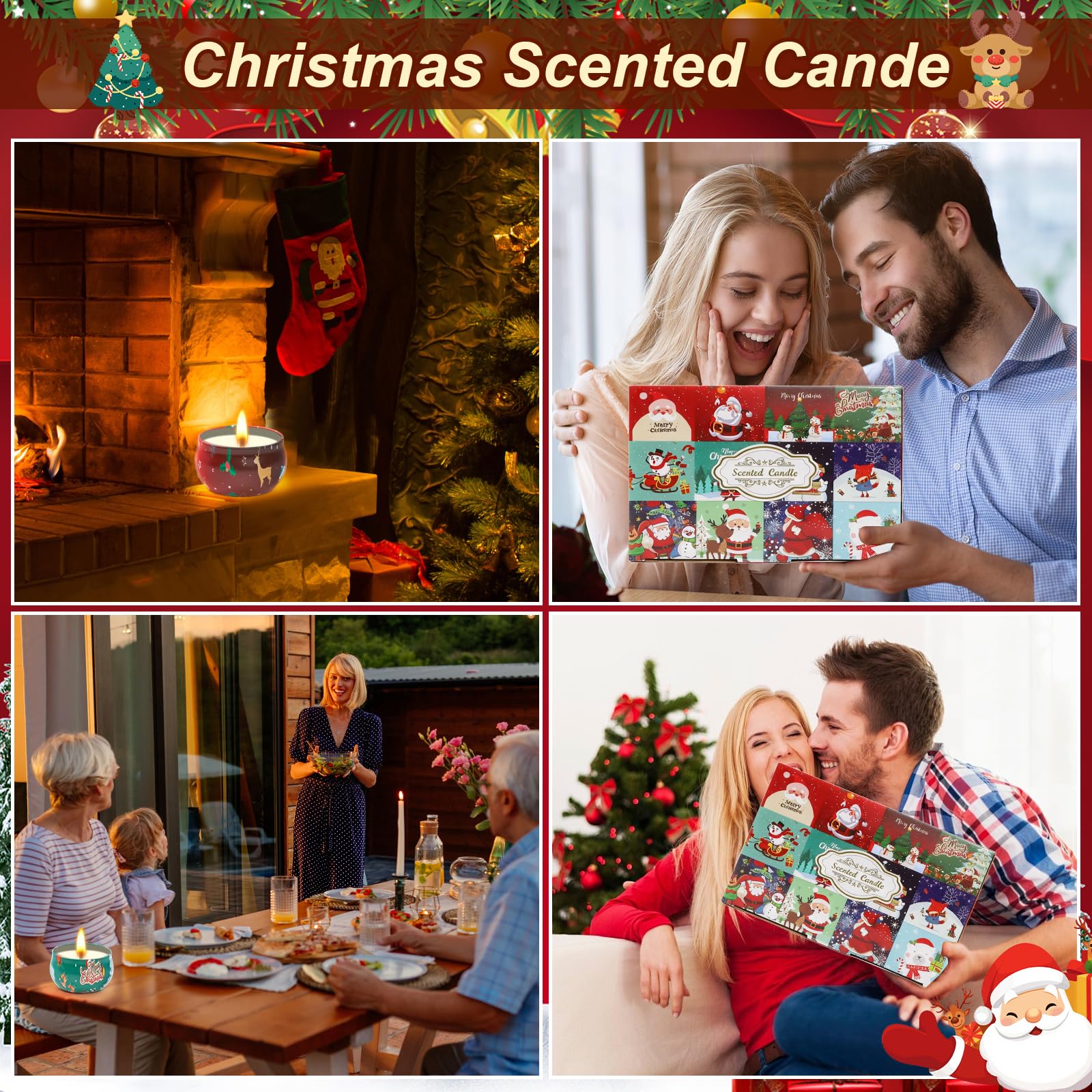 Obcxin Christmas Candle with Lemon Vanilla for bright, comforting aroma.