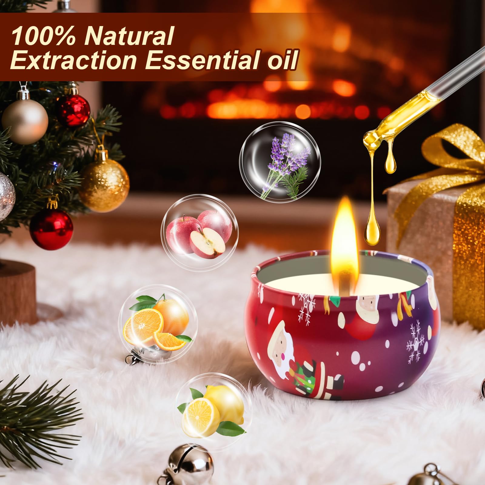 Obcxin Christmas Candle with Winter Fir for festive decor.