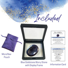 Obilea Gems worry stone shown with premium bag for travel and storage